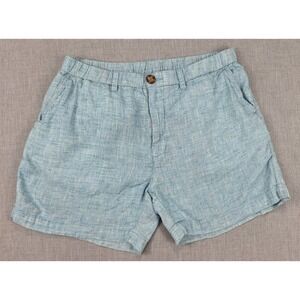 Chubbies Kids Large Blue Linen Blend Shorts Neon Fleck Elastic Back